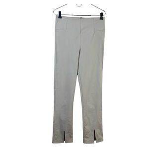 ATHLETA Notched Hem PANTS 8T Tall StellarLight Gray Athleisure Nylon Stretch Zip